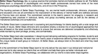 Better Steps Psychology